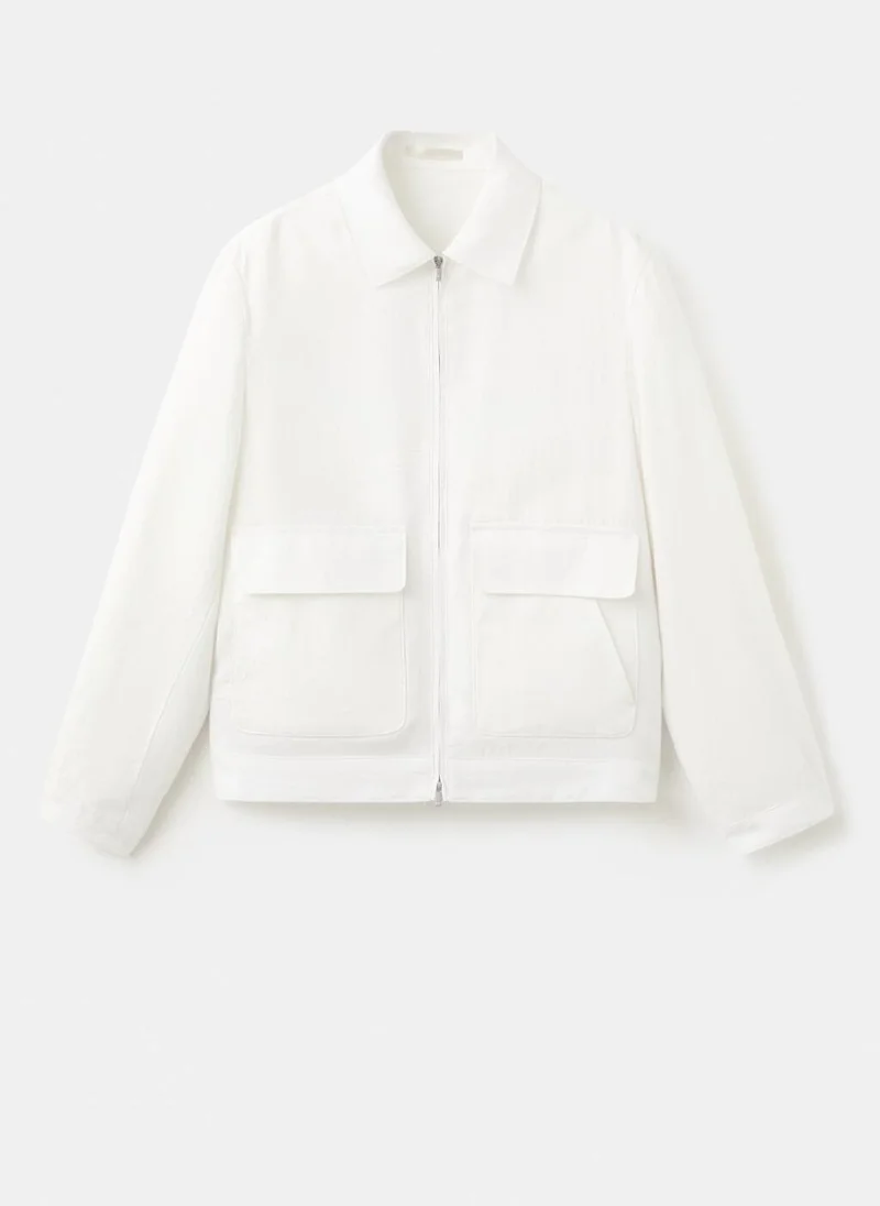 Mango Man  100% linen jacket with pockets for Men | Best Price UAE
