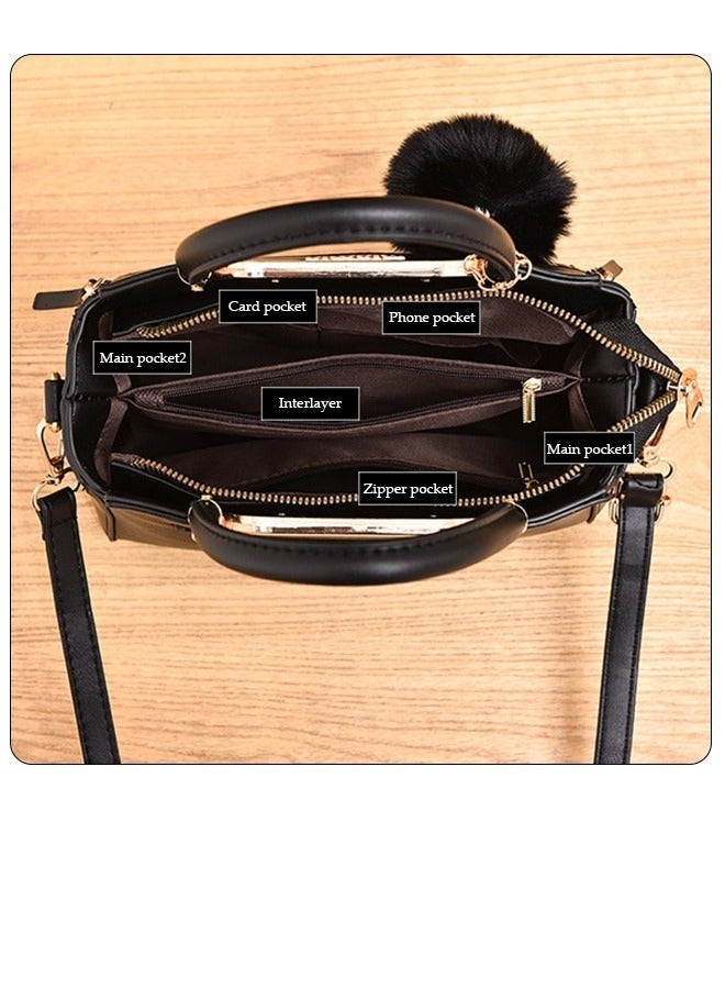 حقيبة اليد Faux Leather Crossbody حقيبة للنساء ذات السعة الكبيرة حقيبة حقيبة حقيبة الظهر حقيبة حقيبة الكتف المتحركة Fashionable Travel Shoulder Bag For Ladies - Image 4