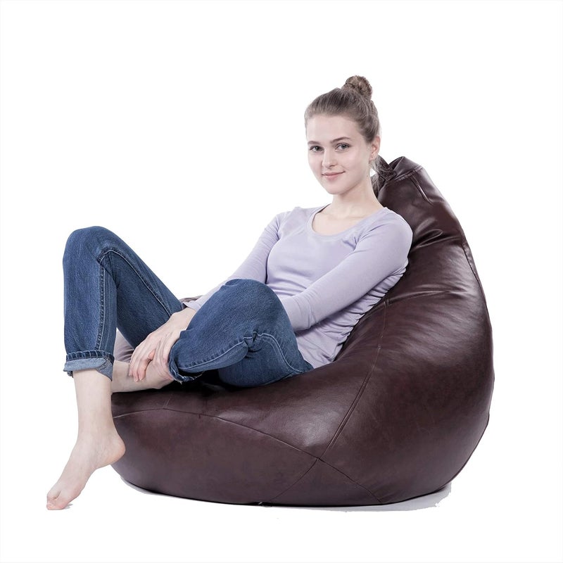 LEXAVI LEXAVI XXXL Combo Prefilled BeanBag with Footstool Density Beans Colour Brown  - Image 3