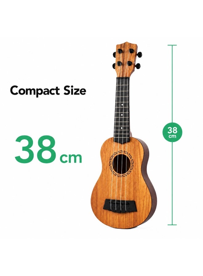 Tanyaz Mini Ukulele Toy, 4 String Play Guitar, Natural Wood Color Musical Instrument Toy, Cute Music Toy for Kids, Home Play, Classroom Activities, Gift Choice (38 CM) - Image 3