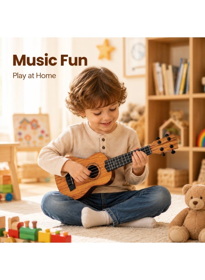 Tanyaz Mini Ukulele Toy, 4 String Play Guitar, Natural Wood Color Musical Instrument Toy, Cute Music Toy for Kids, Home Play, Classroom Activities, Gift Choice (38 CM) - Image 5