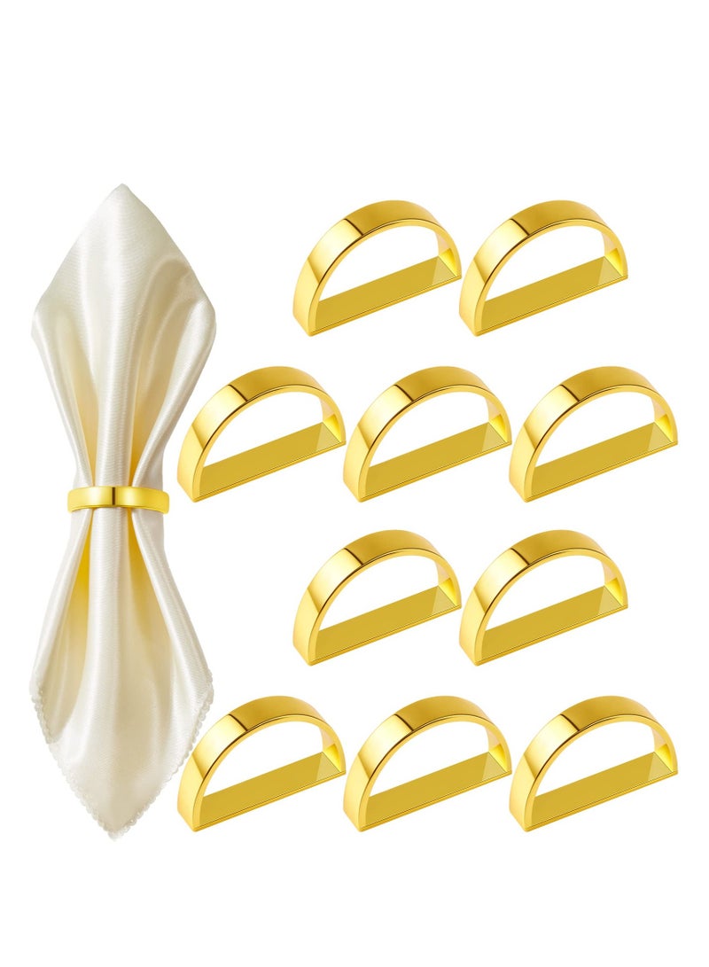 MIXDE Stainless Steel Napkin Rings Metal Napkin Ring Holders Modern Ring Holder Serviette Buckles Metallic Adornment for Table Settings Kitchen Dinner Party Wedding  - Image 1
