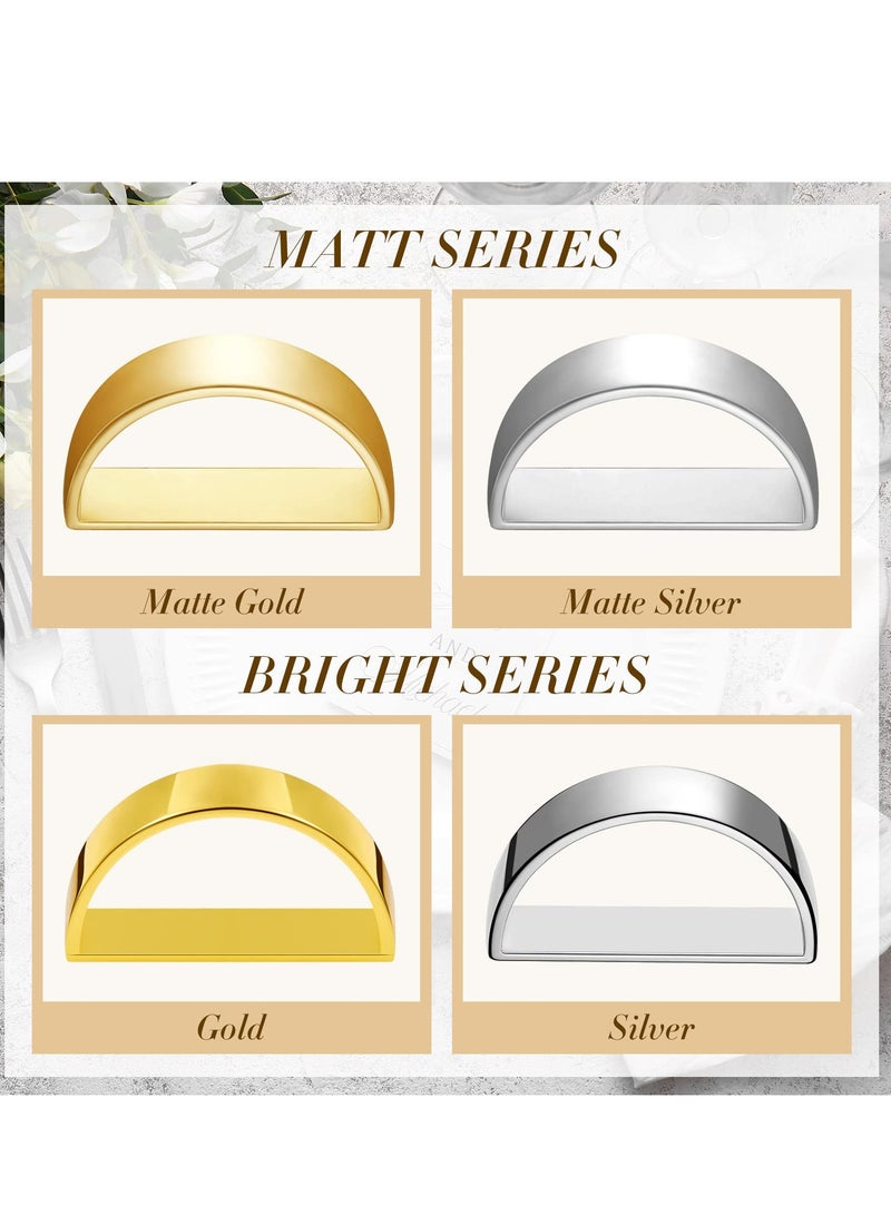 MIXDE Stainless Steel Napkin Rings Metal Napkin Ring Holders Modern Ring Holder Serviette Buckles Metallic Adornment for Table Settings Kitchen Dinner Party Wedding  - Image 2