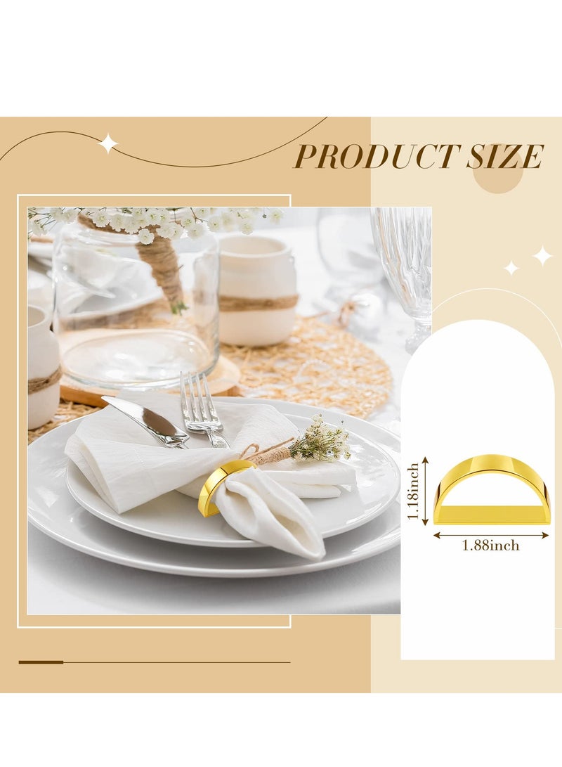 MIXDE Stainless Steel Napkin Rings Metal Napkin Ring Holders Modern Ring Holder Serviette Buckles Metallic Adornment for Table Settings Kitchen Dinner Party Wedding  - Image 3