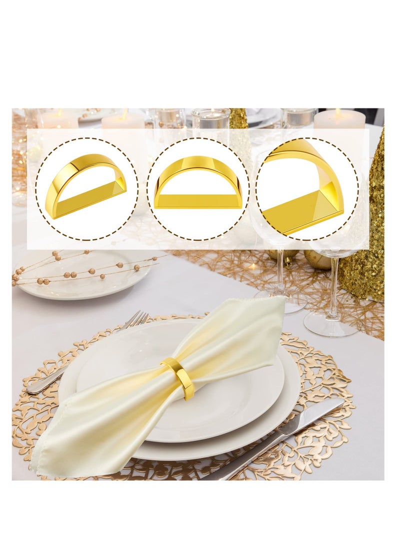 MIXDE Stainless Steel Napkin Rings Metal Napkin Ring Holders Modern Ring Holder Serviette Buckles Metallic Adornment for Table Settings Kitchen Dinner Party Wedding  - Image 4