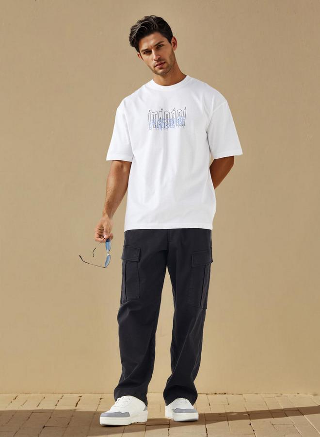 سبلاش فيڤ تيشيرت بطباعة يوجي إيتادوري بياقة دائرية - Image 2