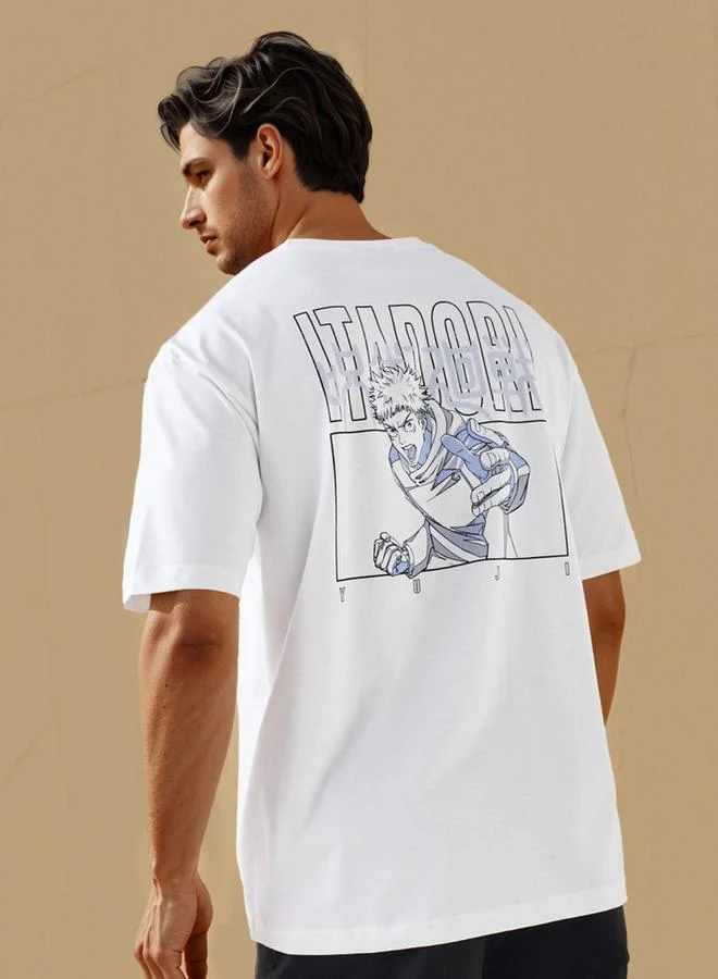 Splash FAV Yuji Itadori Print T-shirt with Crew Neck