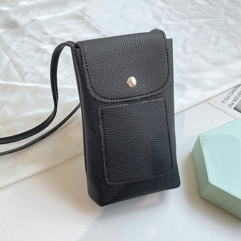 Mobile Phone Bag Vertical Lightweight Casual Small Bag Women'S Crossbody Bag Easiest For Match Genuine Leather Texture Walking Bag - Image 1