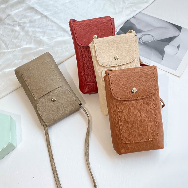 Mobile Phone Bag Vertical Lightweight Casual Small Bag Women'S Crossbody Bag Easiest For Match Genuine Leather Texture Walking Bag - Image 3