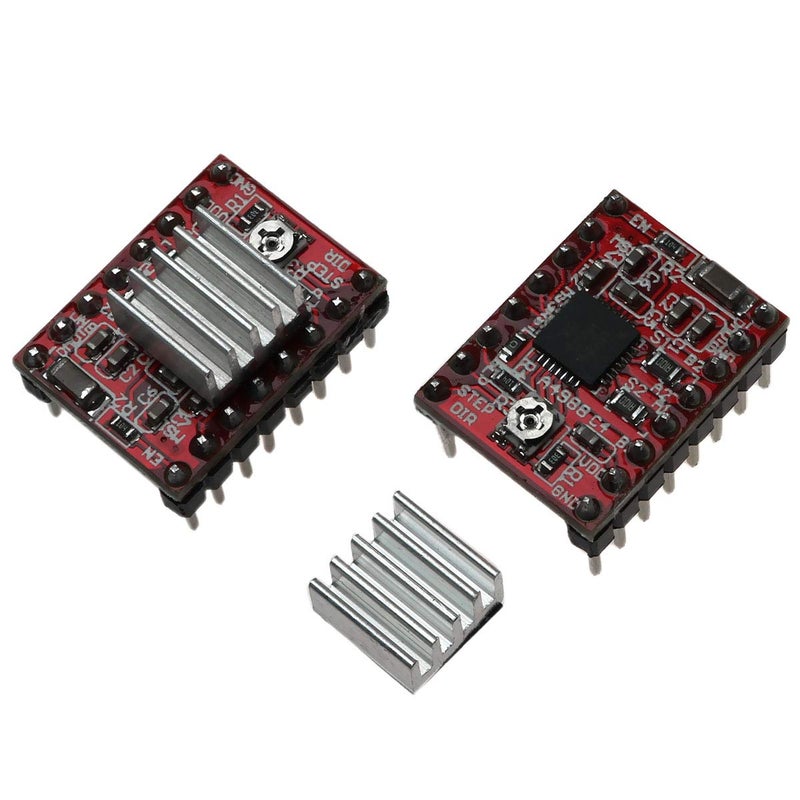 Eoutstanding 2PCS A4988 StepStick Stepper Motor Driver Module with Heat Sink for Reprap 3D Printer CNC Machine Robotics - Image 2