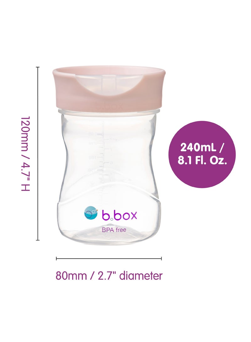 b.box كوب تدريب الأطفال من b.box: تدفق حر، انتقال سهل من كوب الشرب إلى كوب الأطفال الكبار. خالي من BPA، آمن للغسل في غسالة الصحون | 12 شهرًا+ | 240 مل (وردي) - Image 3