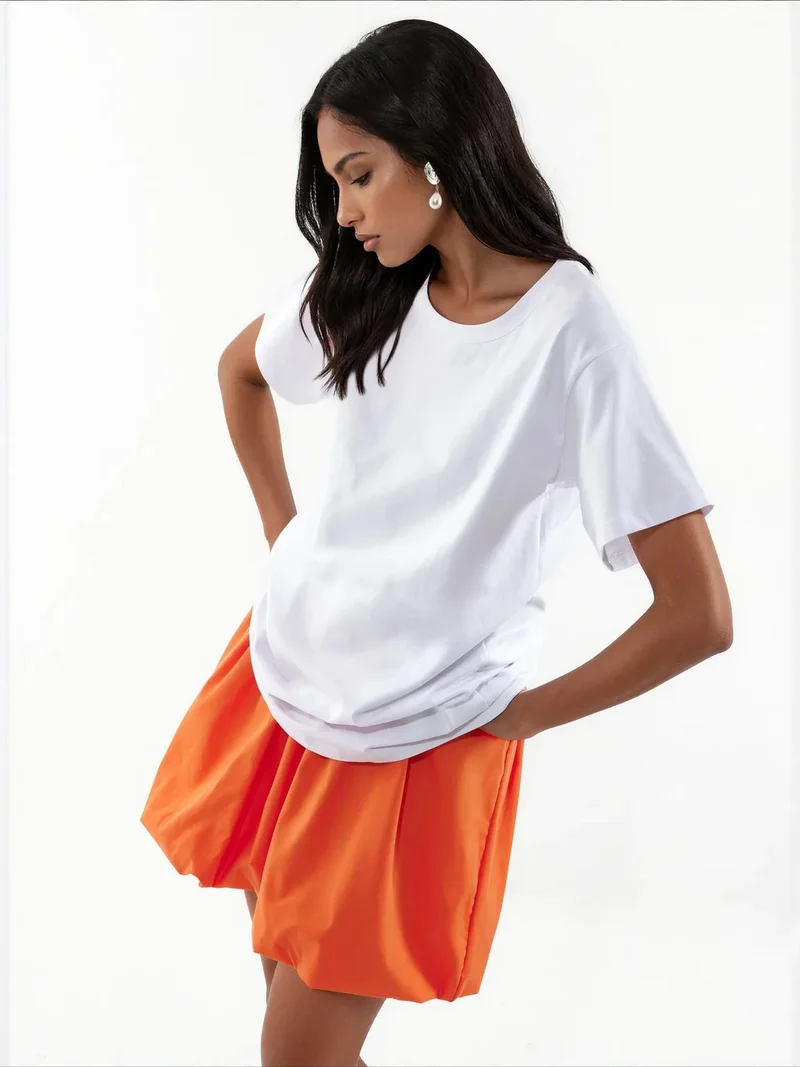 Jennyfer Bright Orange Cotton Two-Piece Coord for Women | Best Price UAE