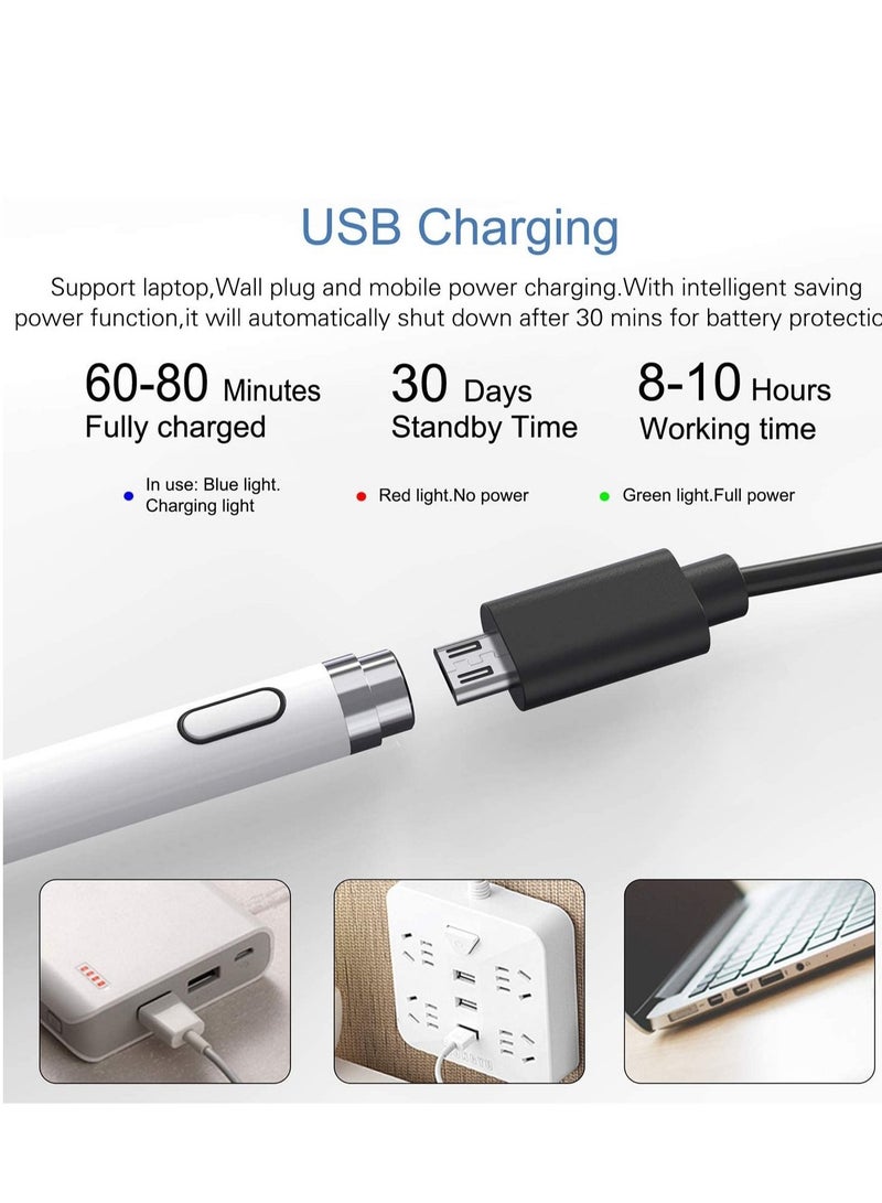 Active Stylus Pen with Palm Rejection for Precise Writing/Drawing Compatible with Apple iPad White - Image 3