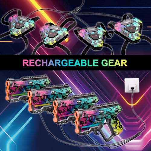 Winyea Tag Rechargeable Laser Tag Set of 4 Lazer Tag Game for Kids Indoor Outdoor Play Gift Ideas for Kids Teens and Adults Cool Toys for Teenage Ages 8 9 10 11 12Year Old Boy Girls - Image 5