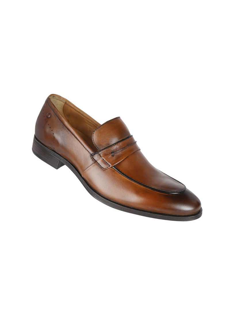 DEMOCRATA 032-110 Democrata Mens Leather Shoe Smart Comfort Madison HI-Soft 32 Tan Slip On 255102-005  - Image 1