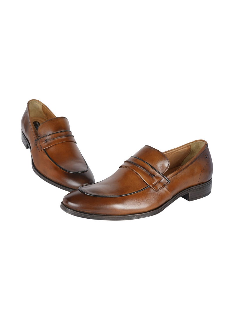 DEMOCRATA 032-110 Democrata Mens Leather Shoe Smart Comfort Madison HI-Soft 32 Tan Slip On 255102-005  - Image 2