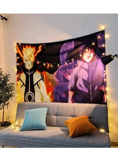 MileMelo Tapestry Wall Hanging The Anime Naruto Hanging Backdrop for Living Room Bedroom Dorm 150*130cm (With Lamp) 