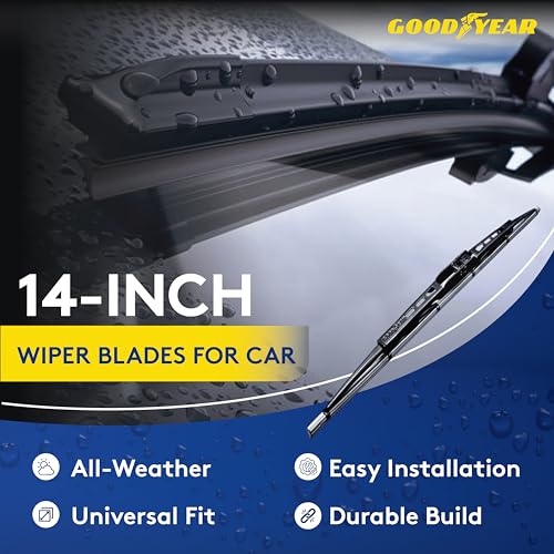 GOODYEAR SPRINTMAX GOODYEAR Wiper Blades For Car - 14 Inch | Advanced Nanotech Graphite-Coated Rubber for Smooth Operation | With Universal Adaptor Socket For Windshield - Black - Image 2