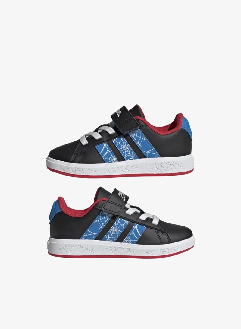 Adidas Grand Court Spider-Man El K U Black Sportswear Shoes For Kids