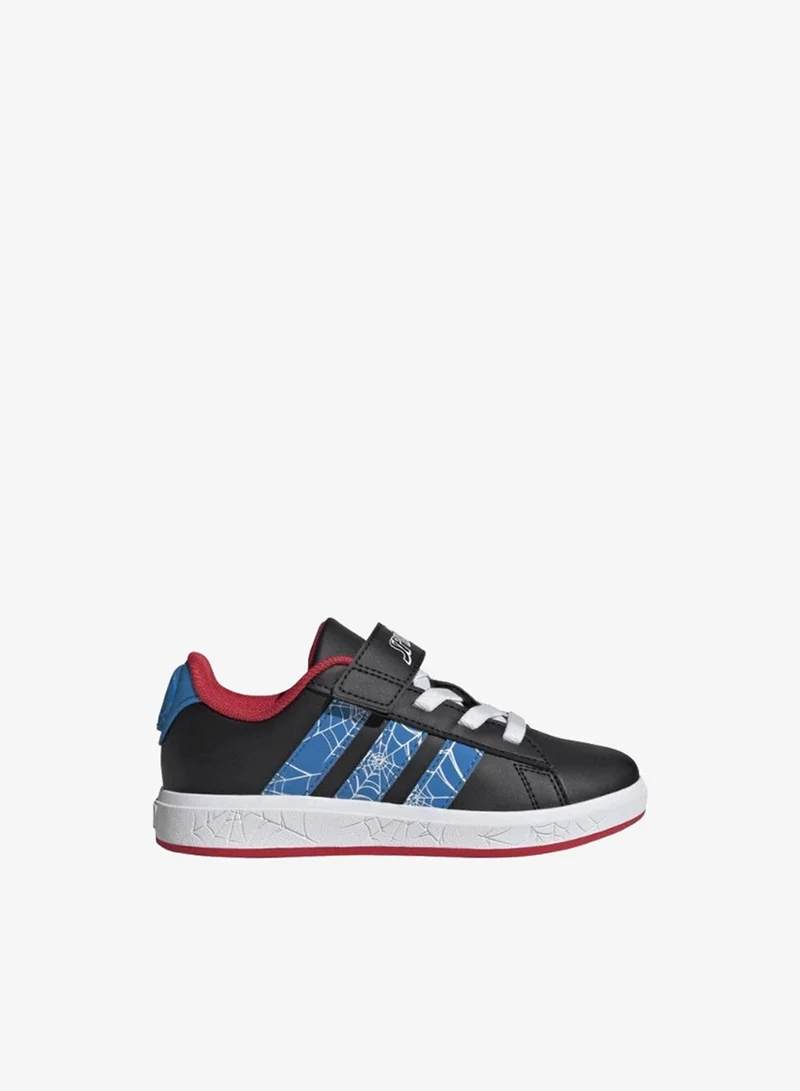 Adidas Grand Court Spider-Man El K U Black Sportswear Shoes For Kids