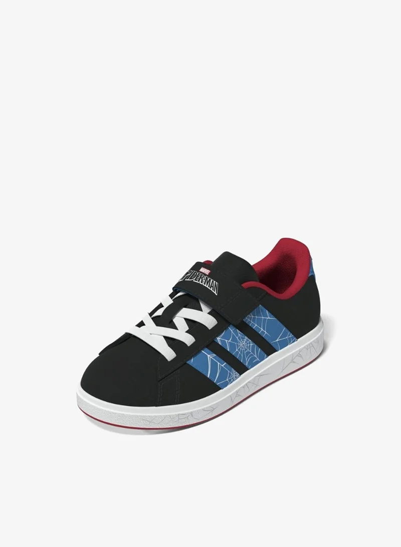 Adidas Grand Court Spider-Man El K U Black Sportswear Shoes For Kids