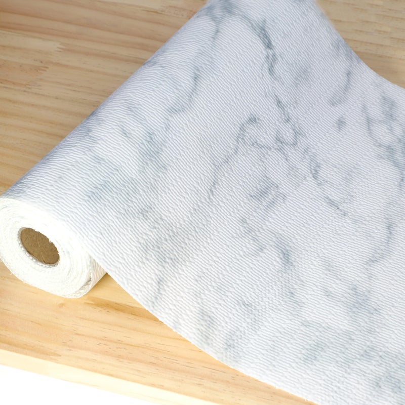 Shelf Liner for Kitchen Cabinets 15 Inch Wide X 20 Ft Non Adhesive Cabinet Drawer Liners for Shelves Non Slip Waterproof Marble Printed Mat for Closet Bathroom Pantry Cupboard Refrigerator