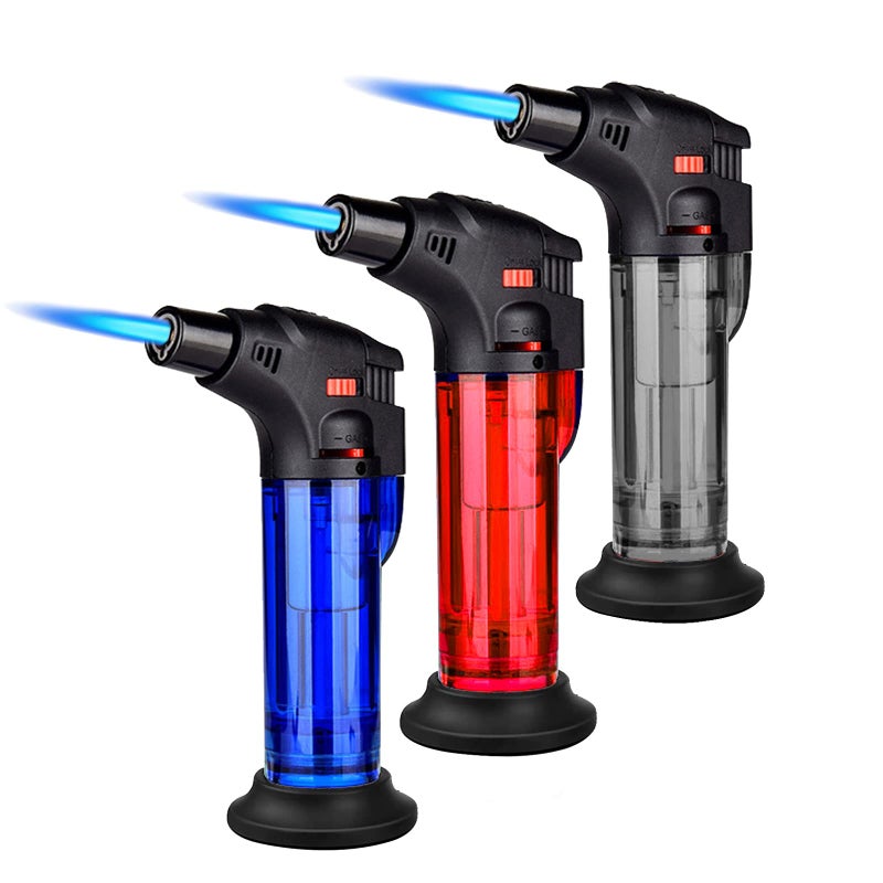 XQBBIDM Torch Lighter, 3 Pack of Jet Flame Lighter Refillable Gas Butane Lighter Windproof Lighters Jet Butane Lighter for Candle, Campfire, Kitchen,Grill, Camping(without Butane) - Image 1