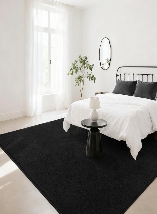 B BENRON Soft Rugs for Living Room 4x6 Black, Minimalist Area Rug for Bedroom Nursery Dining Table Dorm, Throw Rugs for Men Boys Girls Kids Room Indoor Floor Carpets - Image 4