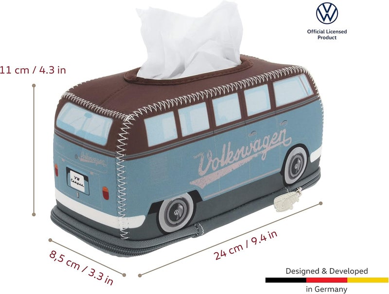 BRISA VW Collection  BRISA VW Collection  Volkswagen Neoprene HolderDispenser for Paper Tissues Cosmetic Tissues or Napkins in T1 Bus Campervan Design PetrolBrown - Image 3