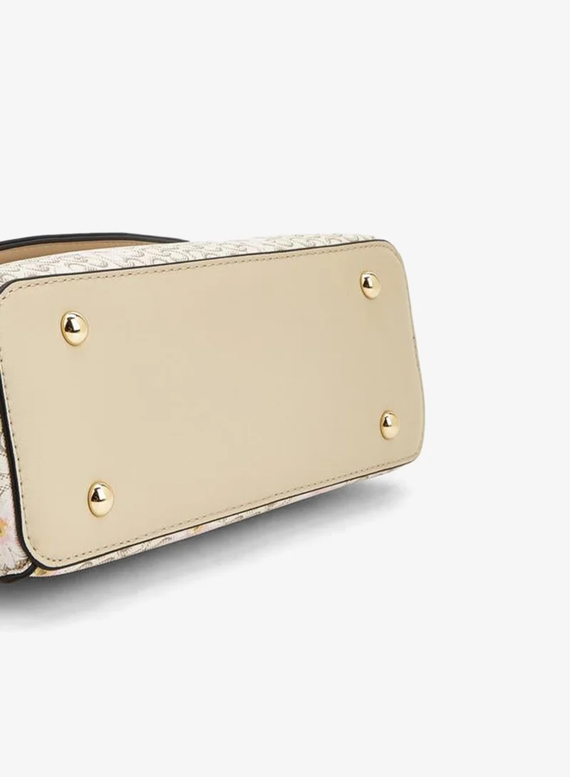 Celeste BEIGE Monogram Print Crossbody Bag With Detachable Strap for Women | Best Price UAE