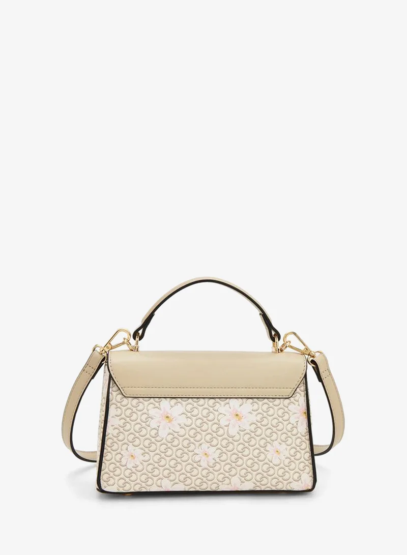 Celeste BEIGE Monogram Print Crossbody Bag With Detachable Strap for Women | Best Price UAE