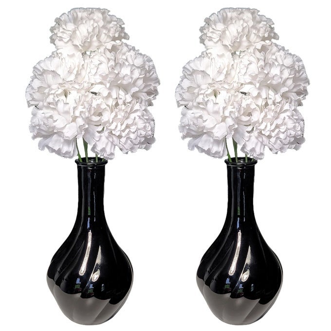 VASE WITH ARTIFICIAL FLOWERS BLACK AND WHITE PERFECT FOR HOME DECOR AND LIVING ROOM DECORATION BEDROOM OR BATHROOM ORNAMENT