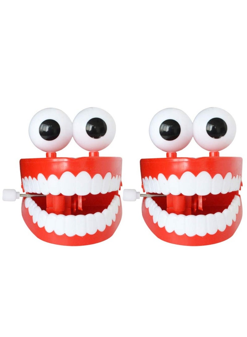 SYOSI Wind-up Toys Plastic Chattering Teeth, Wind up Toy Early Educational Toy, Popping False Teeth Toy Funny Teeth Toys, Baskets Stuffers Gifts for Kids Toddler, Non-toxic and Odorless (2Pcs) - Image 3