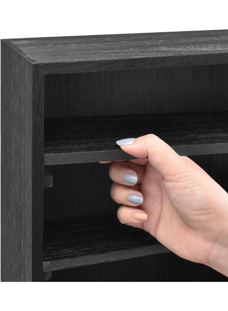 Wooden Wall-Mounted Display Shelf Rack, 5 Adjustable Shelves, 28x8x41cm, for Collectibles, Perfume & More - Image 5