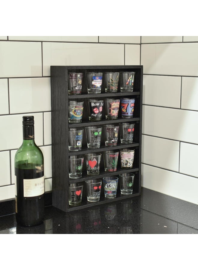 Wooden Wall-Mounted Display Shelf Rack, 5 Adjustable Shelves, 28x8x41cm, for Collectibles, Perfume & More - Image 3