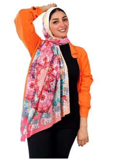 Multicolored crepe chiffon scarf with digital print