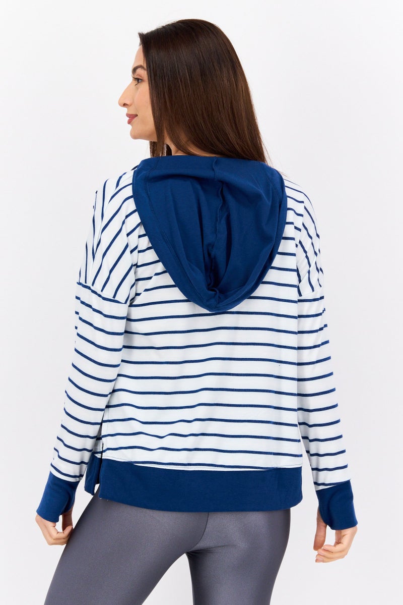 Jones New York Women Sportswear Fit Long Sleeve Training Top, White - Image 3