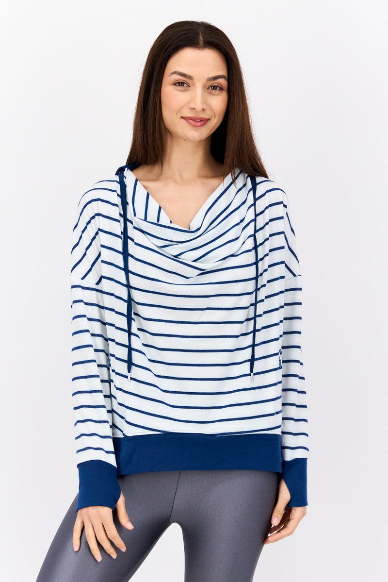 Jones New York Women Sportswear Fit Long Sleeve Training Top, White - Image 1