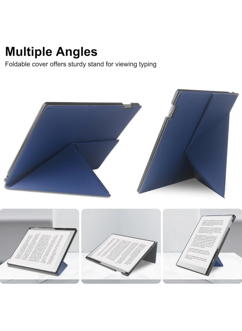 روك بو حافظة لجهاز Remarkable Paper Pro مقاس 11.8 بوصة (إصدار 2024)، مع تصميم حامل ثابت قابل للطي وجيب للقلم، تناسب الكمبيوتر اللوحي الورقي الرائع بشاشة ملونة مقاس 11.8 بوصة، وخاصية النوم/الاستيقاظ التلقائي، باللون الأزرق - Image 3
