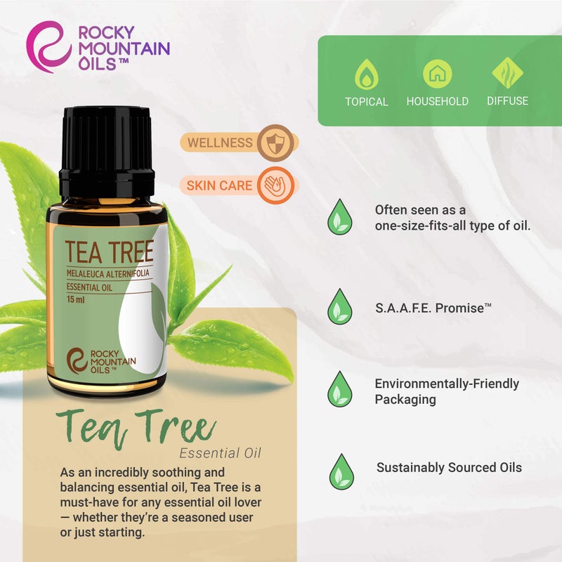 Rocky Mountain Oils Tea Tree Essential Oil - for Aromatherapy Diffuser, Topical, and Home - Nail, Face, Hair, and Skin Care Essential Oils - 15ml - Image 5