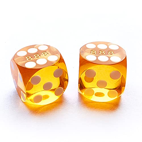 Bescon Professional Precision Dice Round Corner 58 16mm with Random Serial Number Precision Cut Dice 16MM Gem Orange 2pcs Set - Image 1