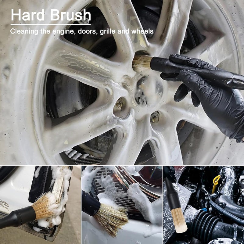 Juformin 7PCS Car Detailing Brush Set with Natural Cleaning Gel - Image 4
