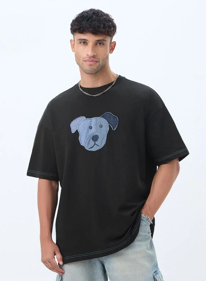 ذا سوليد ستور Pets On Prints Dawg Oversized T-Shirts