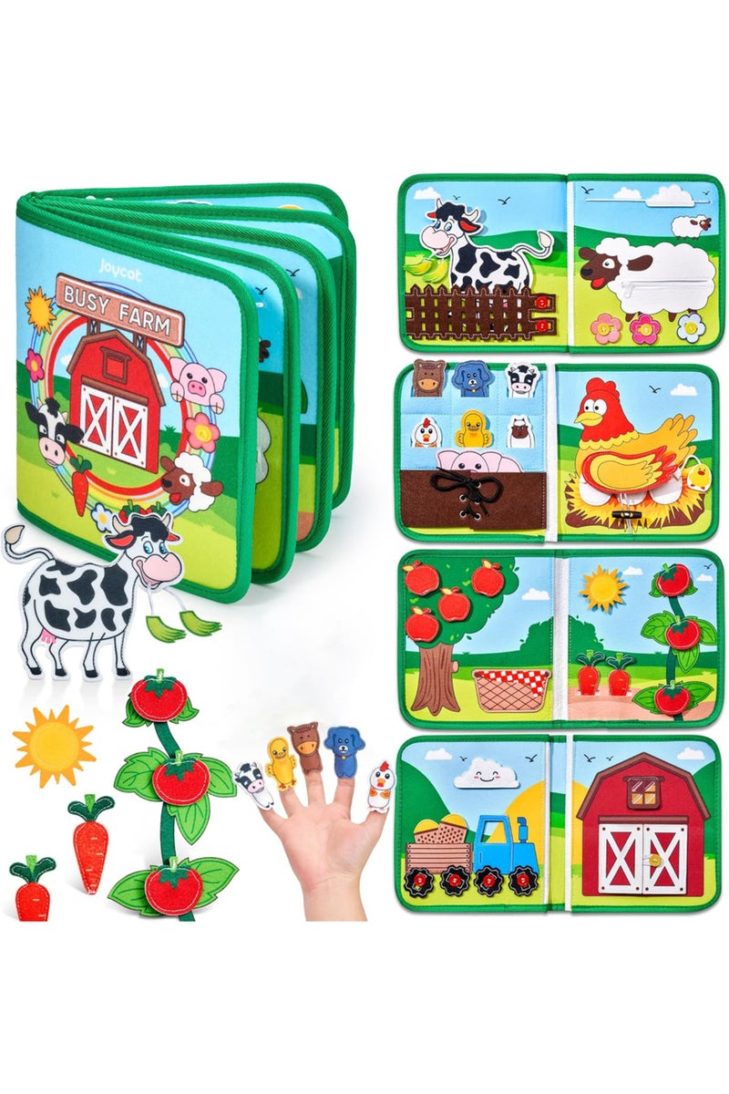 Farm Toddlers Montessori Toy Busy Book 3D Baby Story Cloth Activities Felt Quite Book Board Preschoo