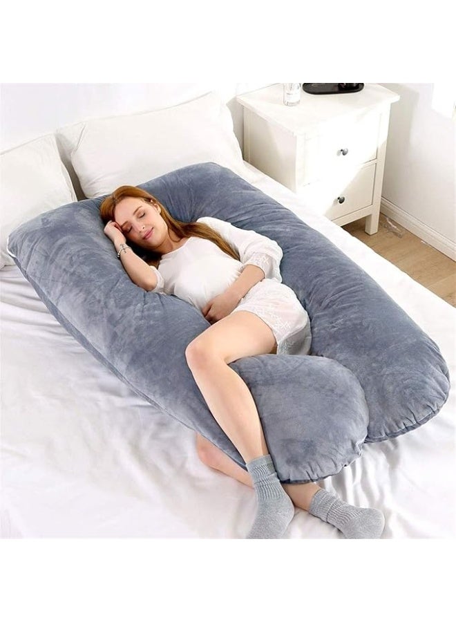 Full Body Pillow for Side Sleepers Hypoallergenic with Ultra Soft Bamboo Rayon Cover (gray) - Image 1