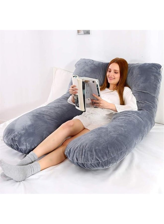 Full Body Pillow for Side Sleepers Hypoallergenic with Ultra Soft Bamboo Rayon Cover (gray) - Image 2