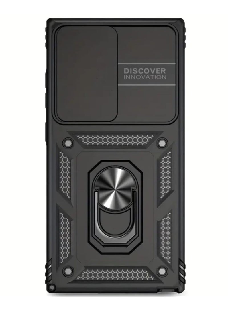 جراب هاتف مقاوم للصدمات مع حامل معدني، متوافق مع هاتف Samsung Galaxy S24 Ultra - Image 5