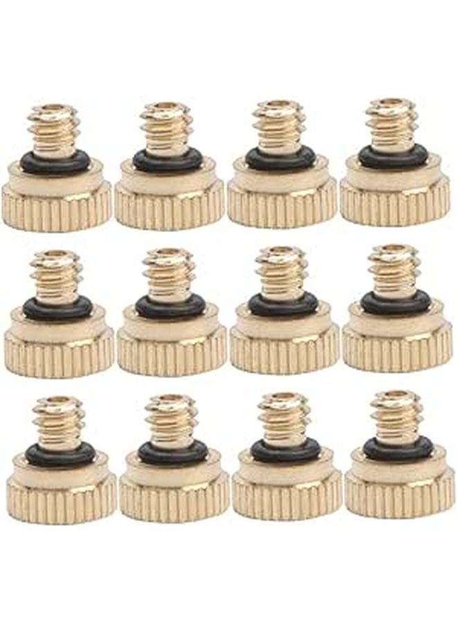 12Pcs Brass Misting Nozzles Low Pressure Atomizing Sprayer for Outdoor Cooling Greenhouse Irrigation - Image 1