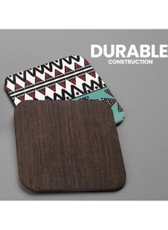 تيديلين مجموعة من 4 قطع من قواعد أكواب القهوة والشاي الأنيقة، بتصميم عصري مطبوع، للأكواب والمشروبات واستخدامات الطاولة  - Image 3