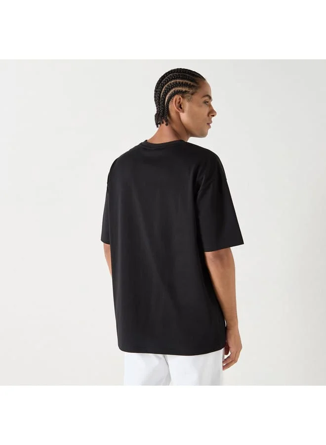 STARTER Typographic Print T-shirt with Short Sleeves and Crew Neck